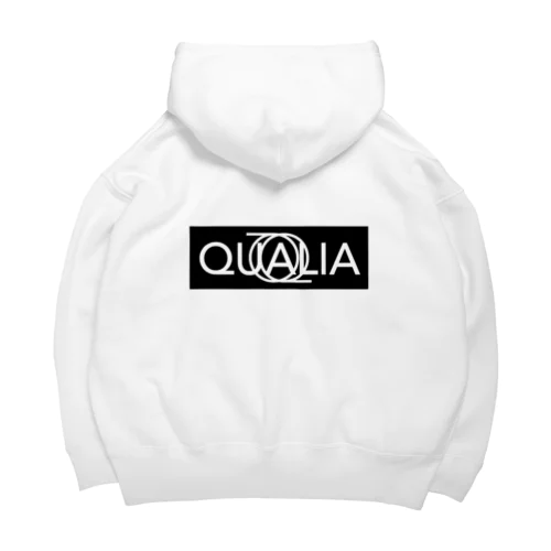 QUALIA back box logo big hooded sweatshirt ビッグシルエットパーカー