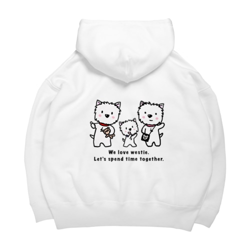 しろいぬルッチー【3wes】ビッグシルエットパーカ Big Hoodie