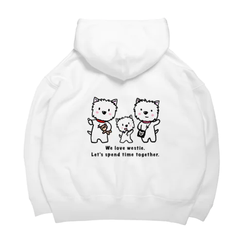 しろいぬルッチー【3wes】ビッグシルエットパーカ Big Hoodie