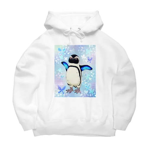 ケープペンギン「ちょうちょ追っかけてたの」(Blue) Big Hoodie