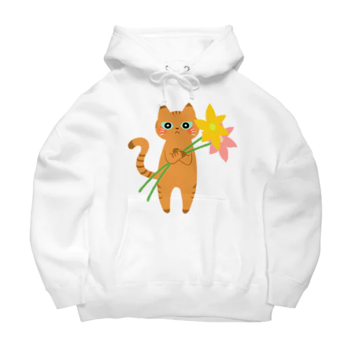 お花を持った猫 Big Hoodie