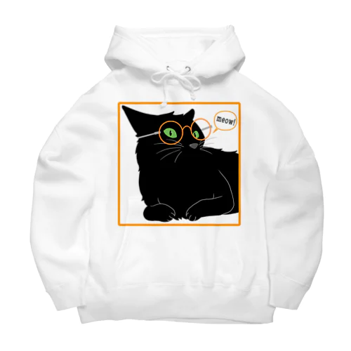 メガネ黒猫 Big Hoodie