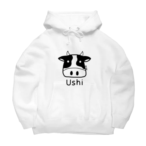 Ushi (牛) 黒デザイン Big Hoodie