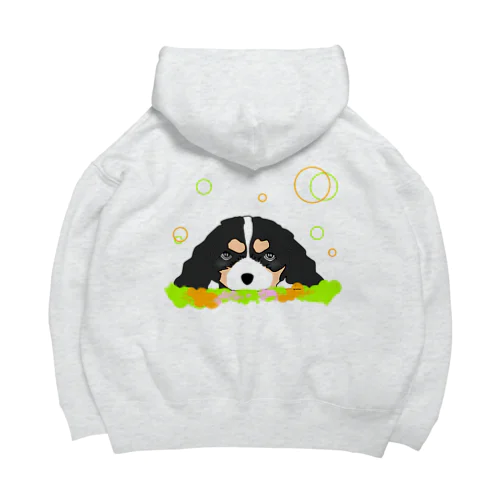 キャバリアトライカラー癒し犬 Big Hoodie