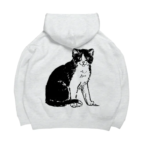 白黒ねこ Big Hoodie