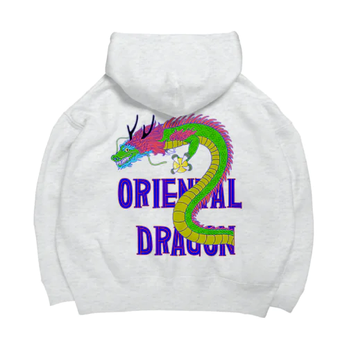 ORIENTAL DRAGON（龍）英字 バックプリント Big Hoodie