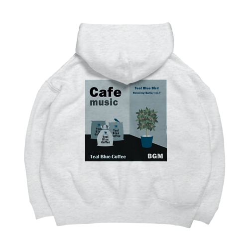 Cafe music - Teal Blue Bird - Big Hoodie