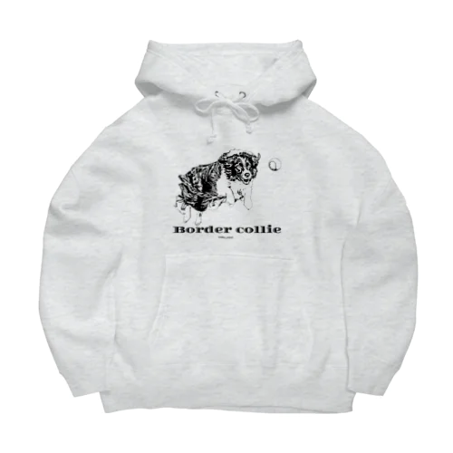 ボーダーコリー モノクロデザイン Big Hoodie