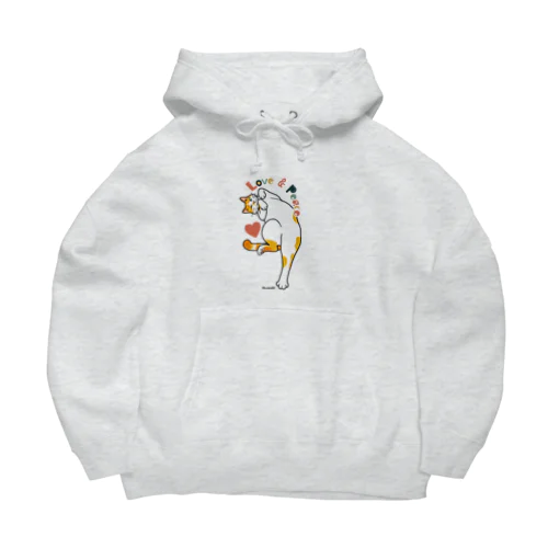 Love＆peace 　へそ天 Big Hoodie