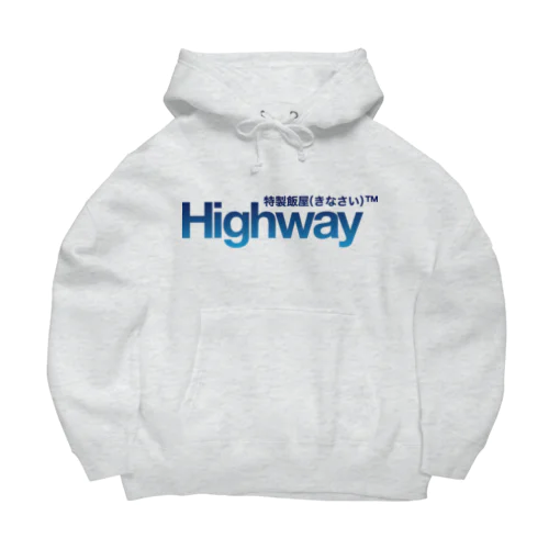 深海色_リッチモンド２番街_Highwayロゴ入り ビッグシルエットパーカー