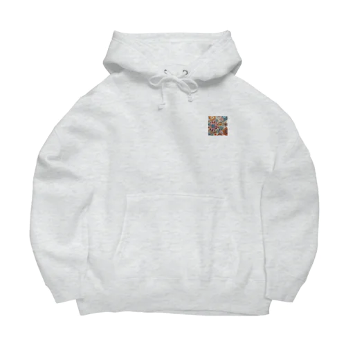 お花のバティック柄 鮮やか Big Hoodie