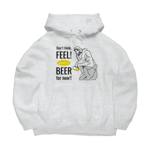 彫刻 × BEER（考える人：考えるな、感じろ! とりあえずビール!!）黒線画 루즈핏 후디