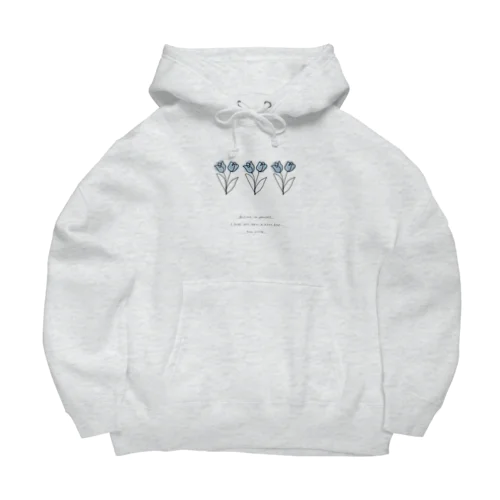  paint grayblue* line logo M message Big Hoodie