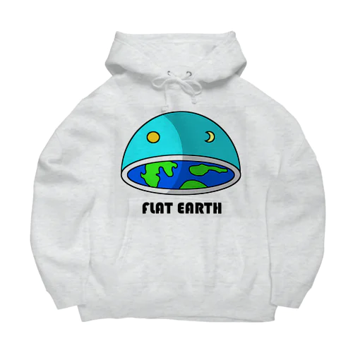 フラットアース　（FLAT　EARTH）白色背景 Big Hoodie