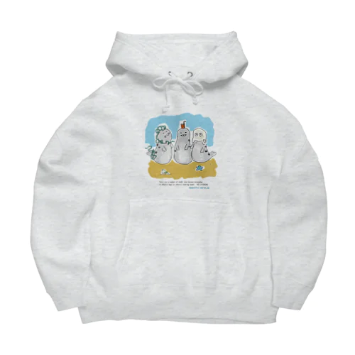 海ゴミに悩むアザラシ3兄弟 Big Hoodie