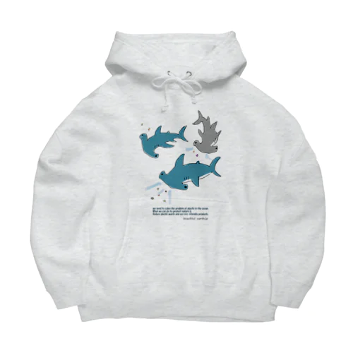 マイクロプラスチックとハンマーヘッドシャーク Big Hoodie