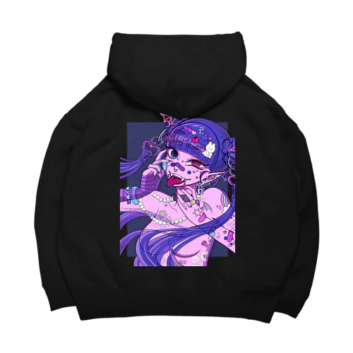 蛇舌と煙草とホリゾンタルタン（ブラック） Big Hoodie