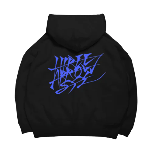 YOUKEYデザイン バックプリント 青字 Big Hoodie