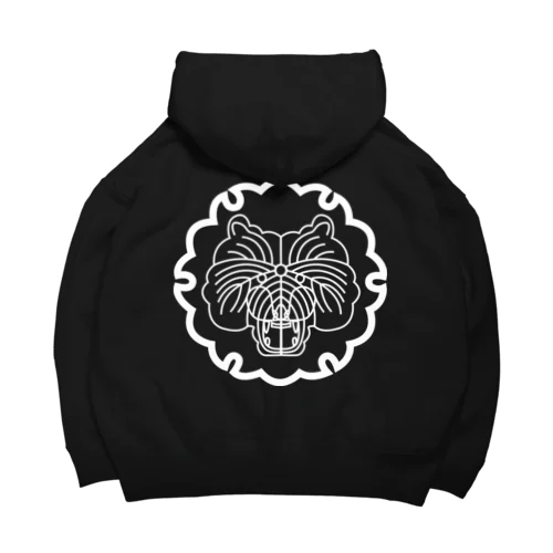動物家紋。H.T.雪輪にトラ　ホワイト Big Hoodie
