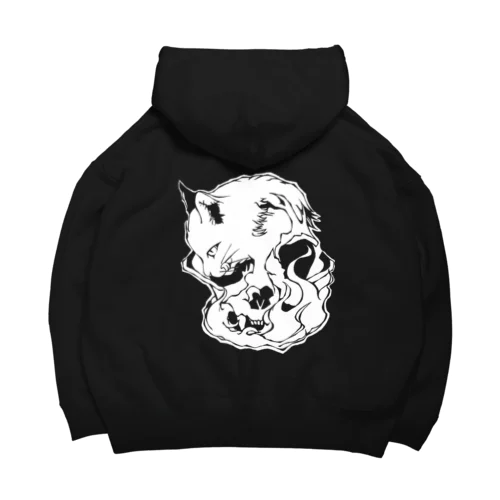 Cats And Skulls White ビッグシルエットパーカー