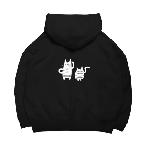 くろねこずホワイト Big Hoodie