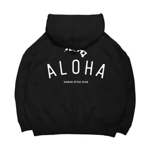 〔Back Print〕 ALOHA ISLANDS WHT LOGO ビッグシルエットパーカー