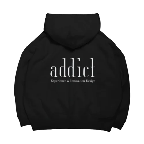 addict｜白ロゴ基本 ビッグシルエットパーカー