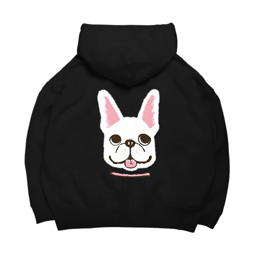 フレンチブルドックくん　ホワイト Big Hoodie