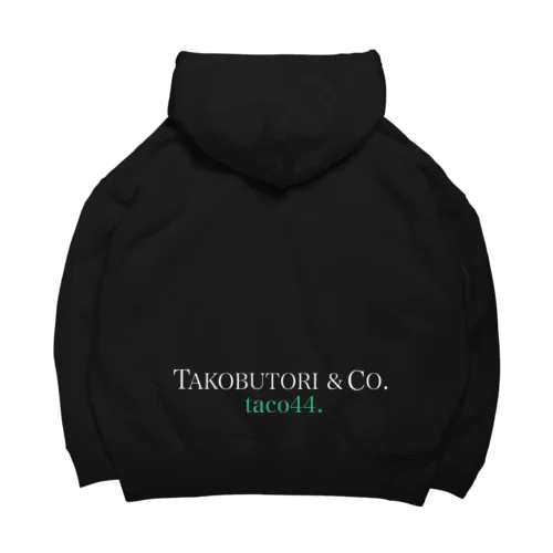 TACOBUTORI 白×緑　　黒用 ビッグシルエットパーカー