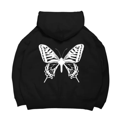 butterfly silhouette black ビッグシルエットパーカー