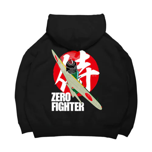 ZERO FIGHTER 空の侍 白字 ビッグシルエットパーカー