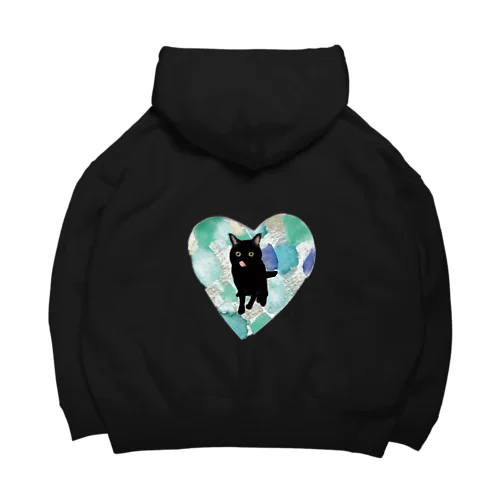 舌ペロ黒猫 Big Hoodie