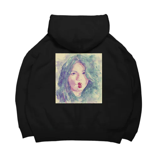 girl.6_watercolor Big Hoodie