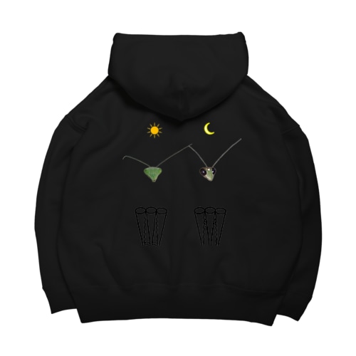 カマキリの昼と夜の複眼（絵文字、背景透過ver） Big Hoodie