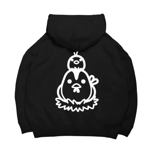 にわとりのおやこ（白） Big Hoodie