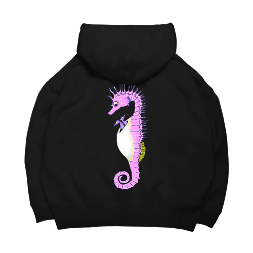 タツノオトシゴさんはイクメンです　ピンクバージョン(バックプリント) Big Hoodie