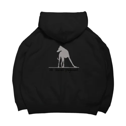 イタグレ　グレー　シルエット Big Hoodie