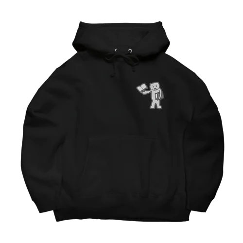 モノクロ・読書が大好きなクマ Big Hoodie