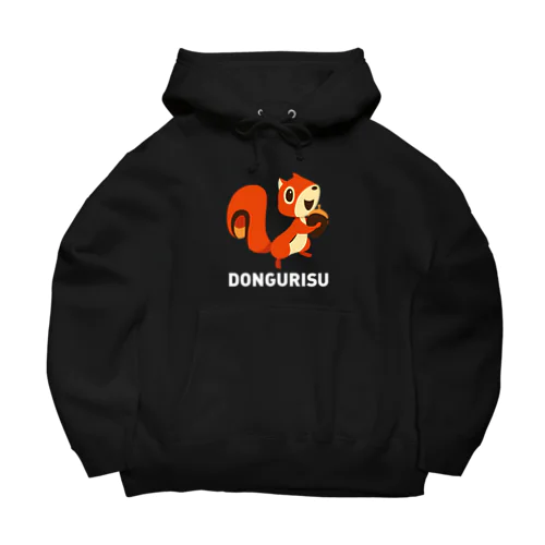 DONGURISU (どんぐリス) 白ロゴ  ビッグシルエットパーカー
