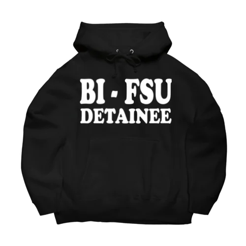 BI-FSU DETAINEE 白ロゴ ビッグシルエットパーカー