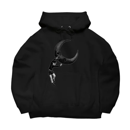 月を投げる黒い少年（モノクロ） Big Hoodie