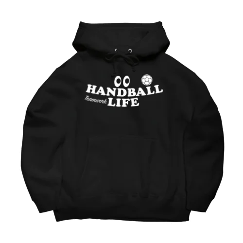 ハンドボール・目玉・白・HANDBALL・デザイン・Tシャツ・送球・男子・女子・得点・ボール・選手・ポジション・応援・スポーツ・かっこいい・かわいい・ステップシュート・有望・確実 Big Hoodie