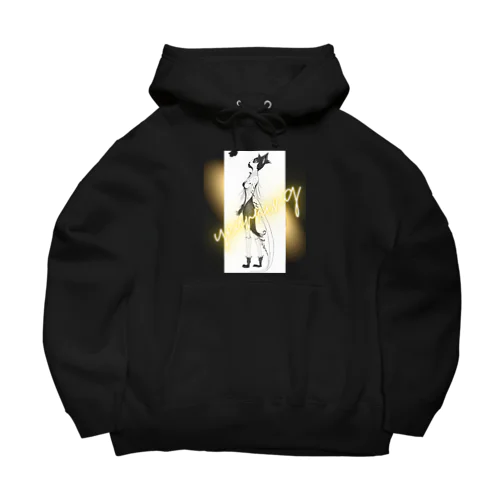 猫の妖精は未知の世界に憧れている！ Cat fairies yearn for the unknown! Big Hoodie