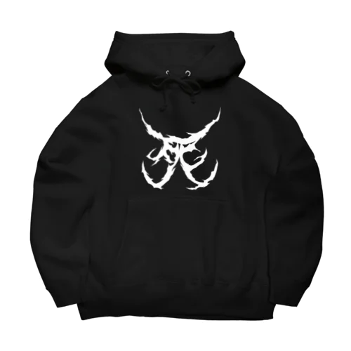 死　DEATH METAL LOGO WHITE ビッグシルエットパーカー