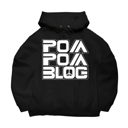 Pom City Four Logo（white） ビッグシルエットパーカー