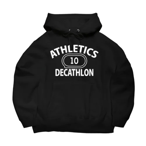 十種競技・白・デカスロン・DECATHLON・陸上競技・じっしゅきょうぎ・2日間・10種・陸上男子・アスリート・選手・陸上部員・有力・確実・候補・有望・応援・日本・実力・メダル・タイム ビッグシルエットパーカー