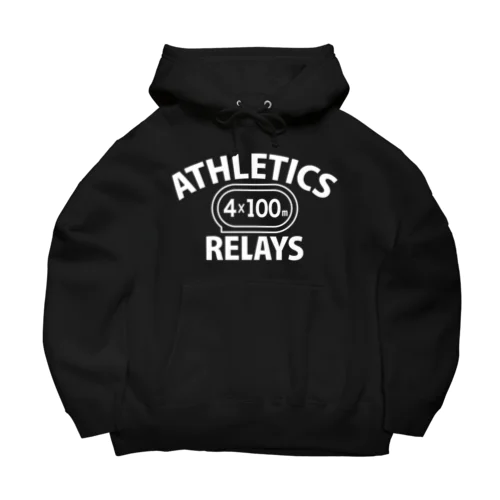 4×100mリレー・リレー競走・白・陸上競技・400メートルリレー走・デザイン・Tシャツ・陸上部・男子・女子・ジュニア・入賞・有力・確実・候補・有望・応援・精神力・集中力・日本人・陸上魂 Big Hoodie