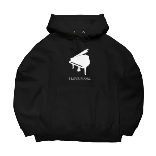 音楽Tシャツ：ピアノ：アイラブピアノ：グランドピアノ：piano：楽器：学問 Big Hoodie