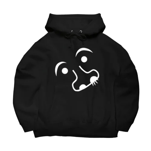 鼻毛出てますか？(白抜き) Big Hoodie