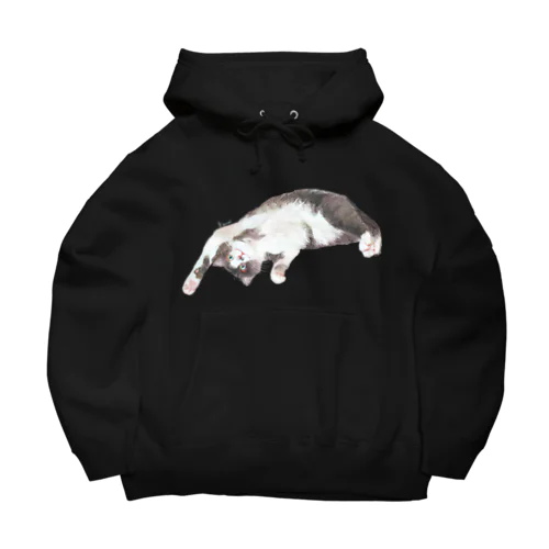 猫の銀ちゃん青系 Big Hoodie